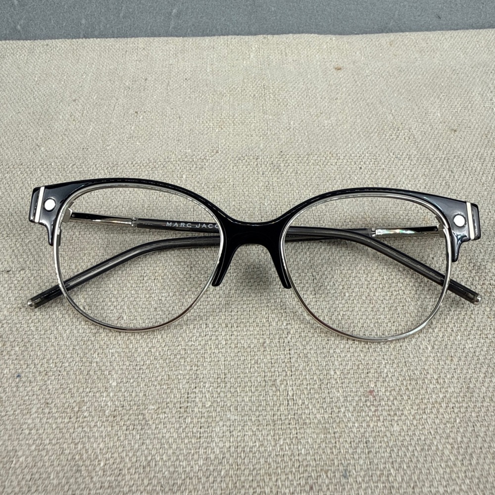 Marc Jacobs MARC 6 U53 Black Silver Cat Eye Eyeglasses Frames Made in Italy 140